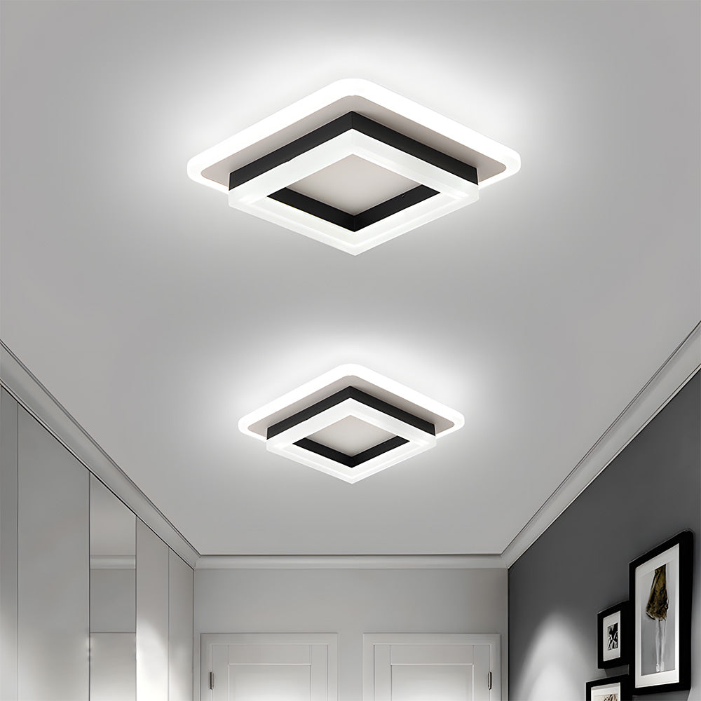 Vierkante LED Plafondlamp voor Hal | Moderne Opbouwlamp voor Gang of Overloop – SquareGlow Hall Light