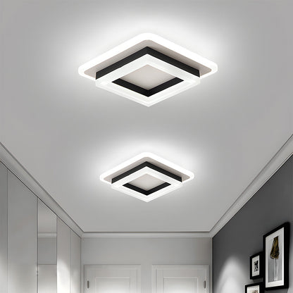 Vierkante LED Plafondlamp voor Hal | Moderne Opbouwlamp voor Gang of Overloop – SquareGlow Hall Light