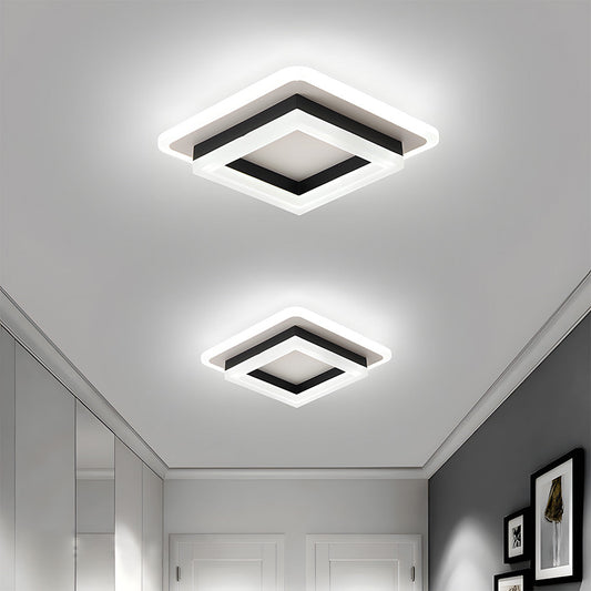 Vierkante LED Plafondlamp voor Hal | Moderne Opbouwlamp voor Gang of Overloop – SquareGlow Hall Light