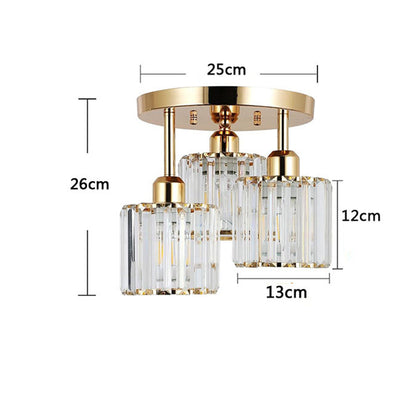 Moderne Kristallen Semi-Flush Plafondlamp | Sfeervolle LED Verlichting voor Slaapkamer – CrystalGlow Ceiling Light