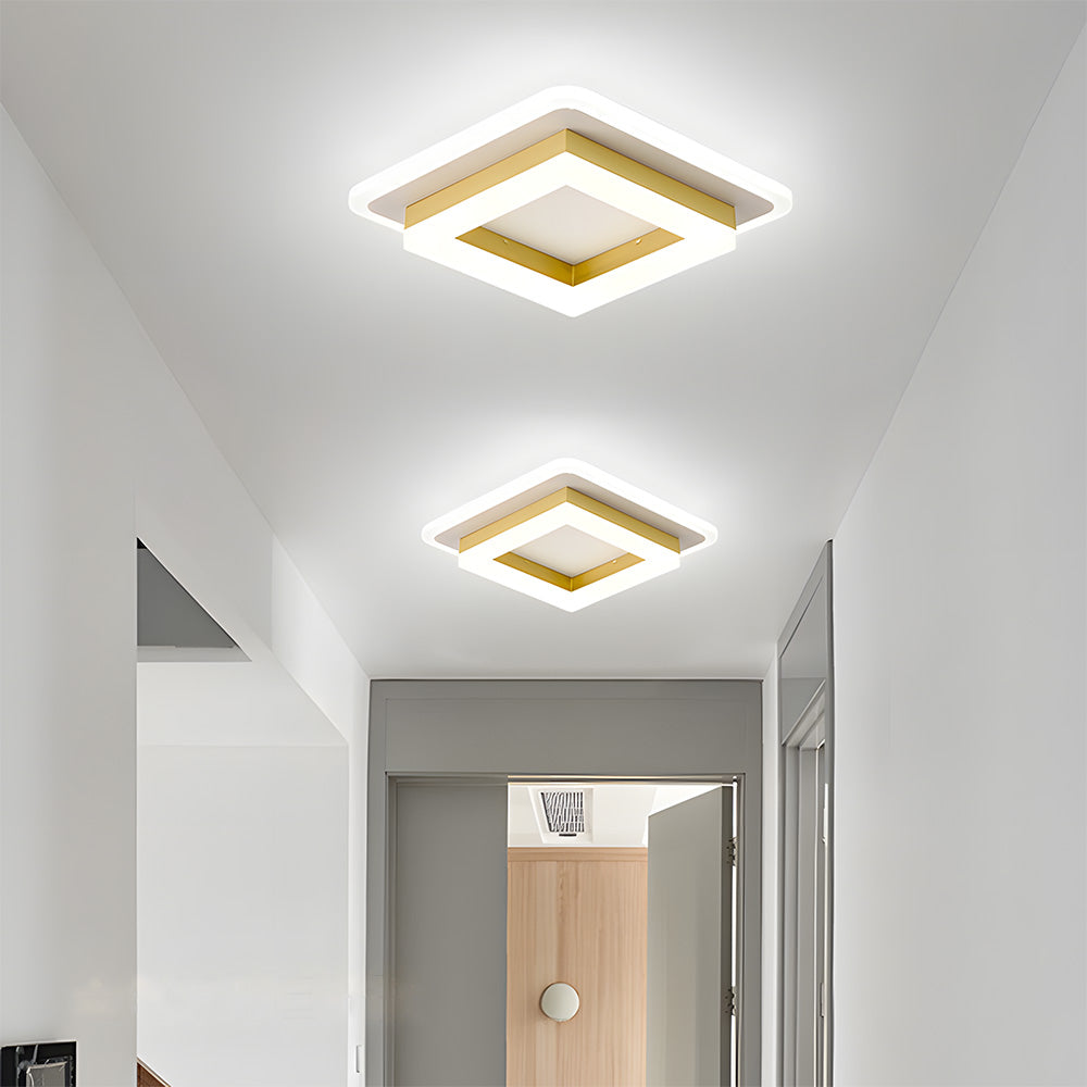 Vierkante LED Plafondlamp voor Hal | Moderne Opbouwlamp voor Gang of Overloop – SquareGlow Hall Light