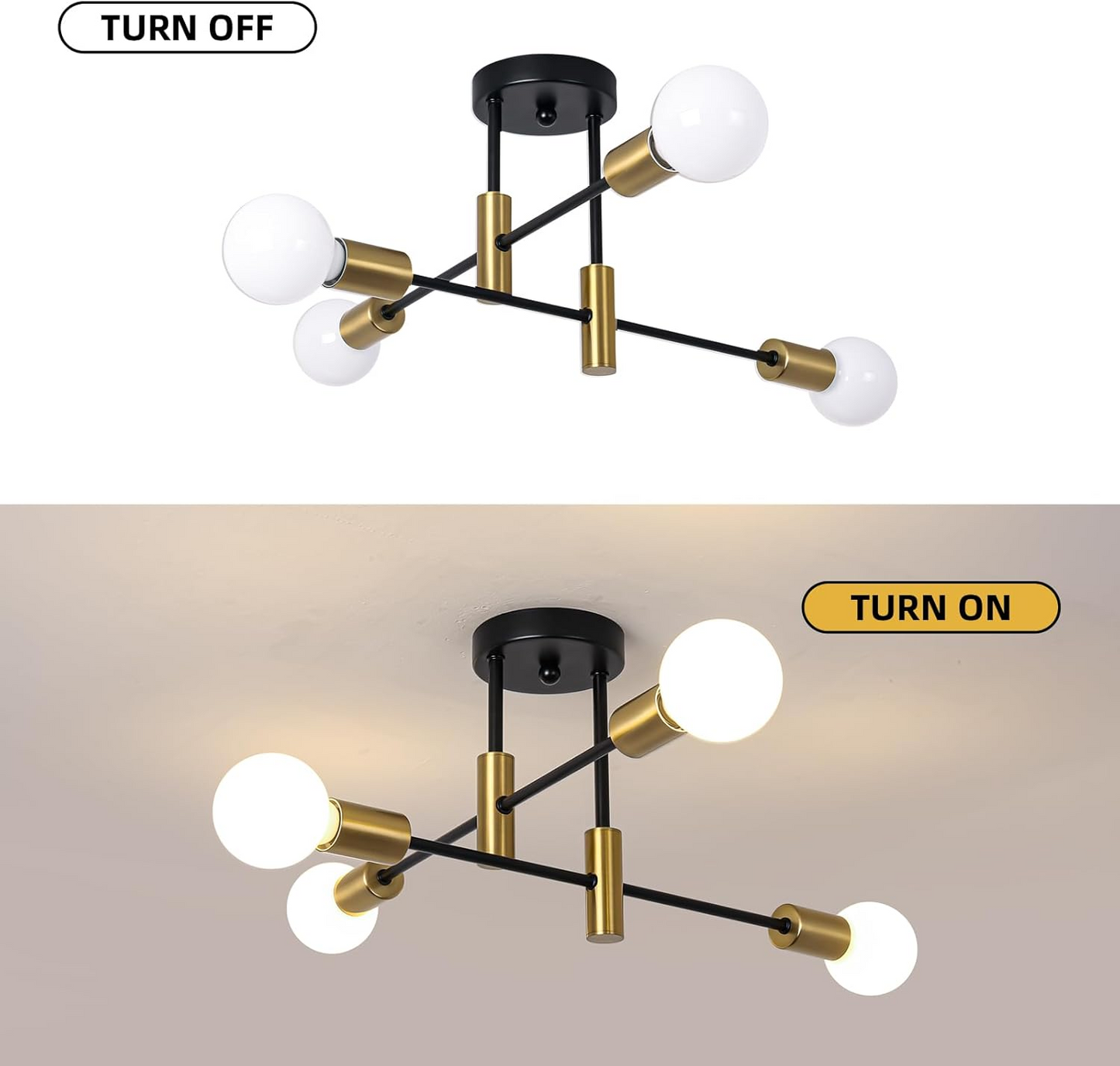 Moderne Zwarte Plafondlamp in Nordic Stijl | Minimalistisch Design voor Woonkamer of Hal – NordBlack Ceiling Light