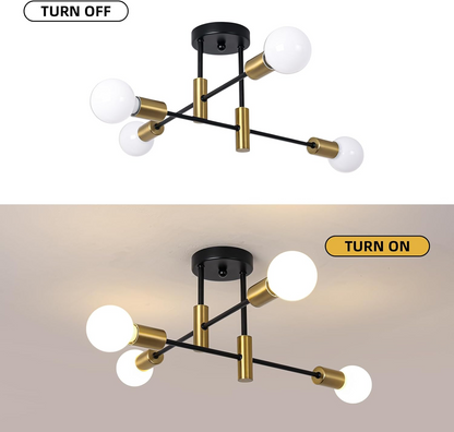 Moderne Zwarte Plafondlamp in Nordic Stijl | Minimalistisch Design voor Woonkamer of Hal – NordBlack Ceiling Light