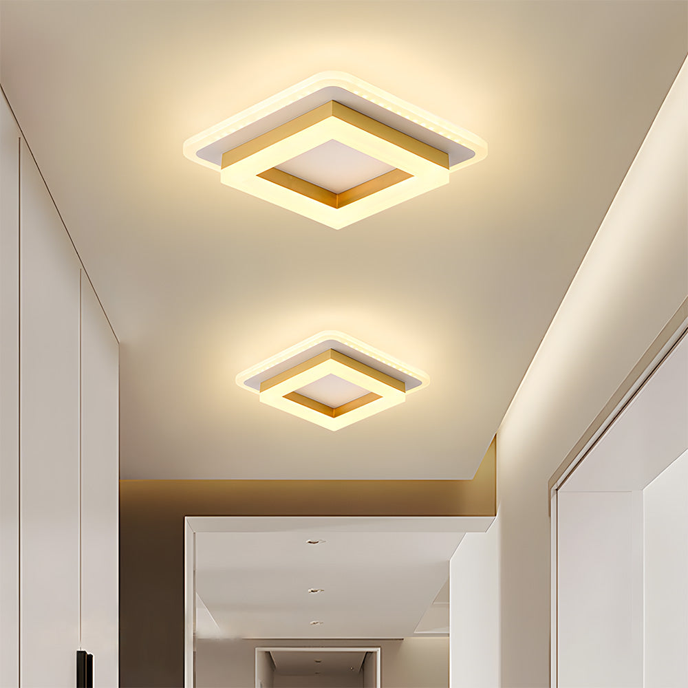 Vierkante LED Plafondlamp voor Hal | Moderne Opbouwlamp voor Gang of Overloop – SquareGlow Hall Light