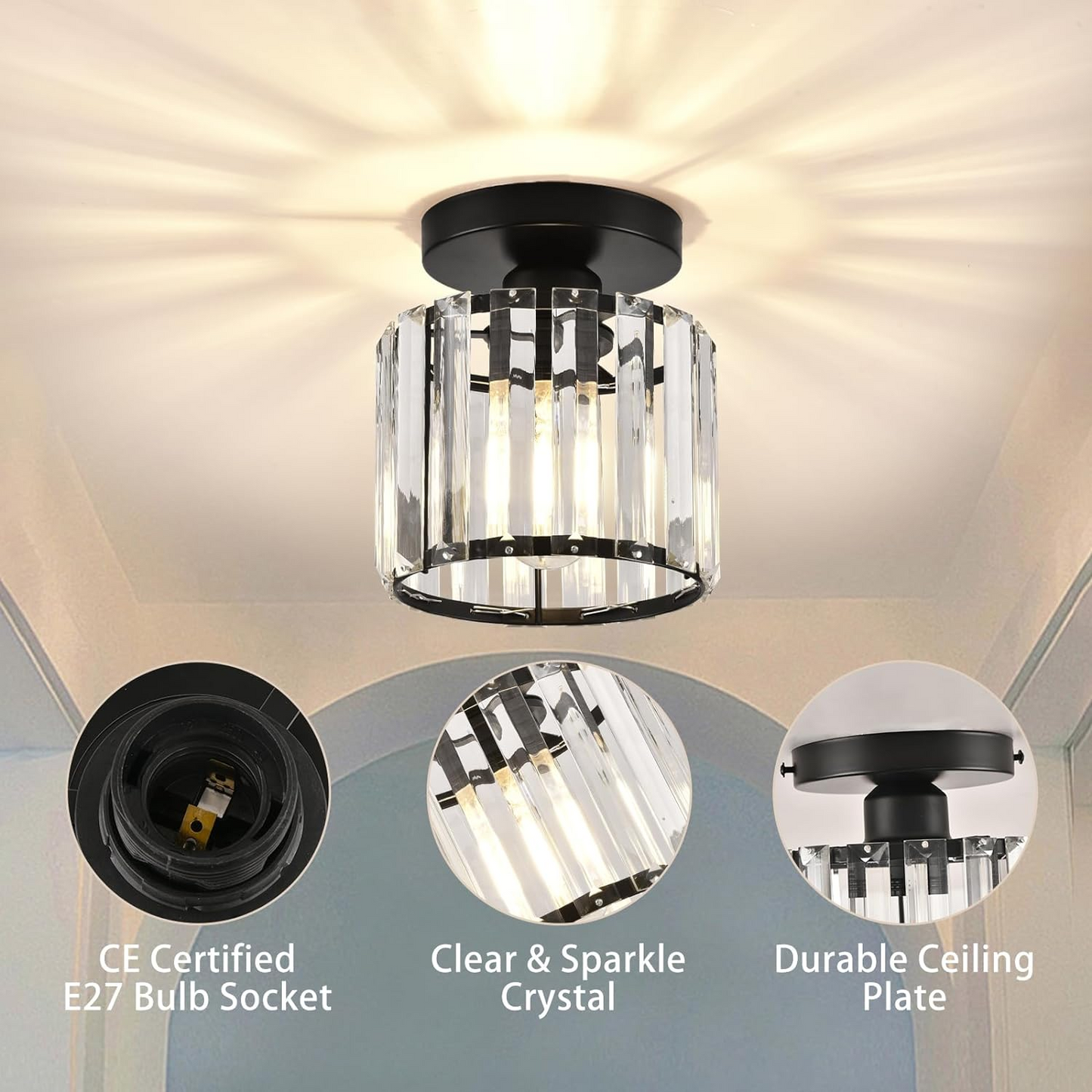 Moderne Plafondlamp met 1 Lichtpunt | Stijlvolle Ganglamp voor Hal of Overloop – SoloGlow
