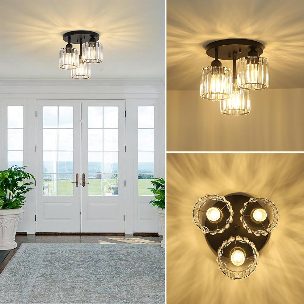 Moderne Kristallen Semi-Flush Plafondlamp | Sfeervolle LED Verlichting voor Slaapkamer – CrystalGlow Ceiling Light