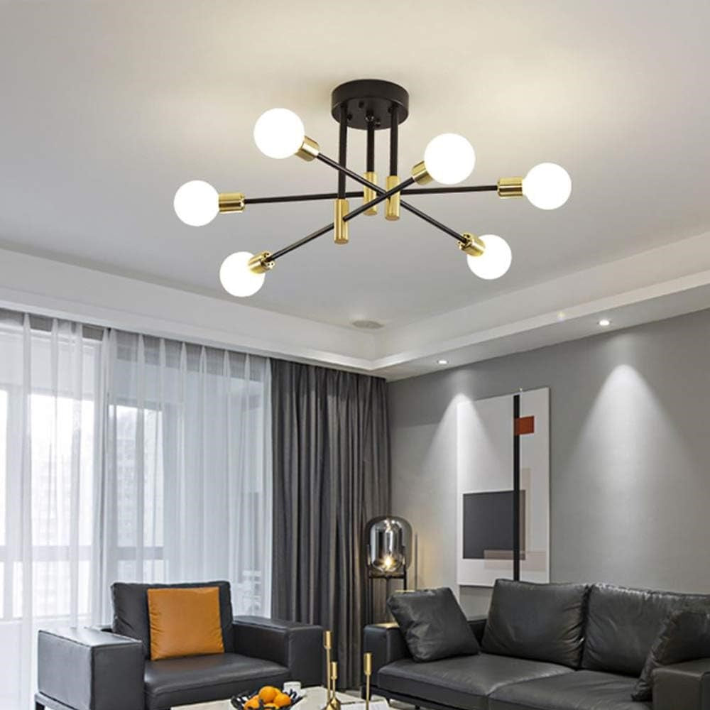 Moderne Zwarte Plafondlamp in Nordic Stijl | Minimalistisch Design voor Woonkamer of Hal – NordBlack Ceiling Light