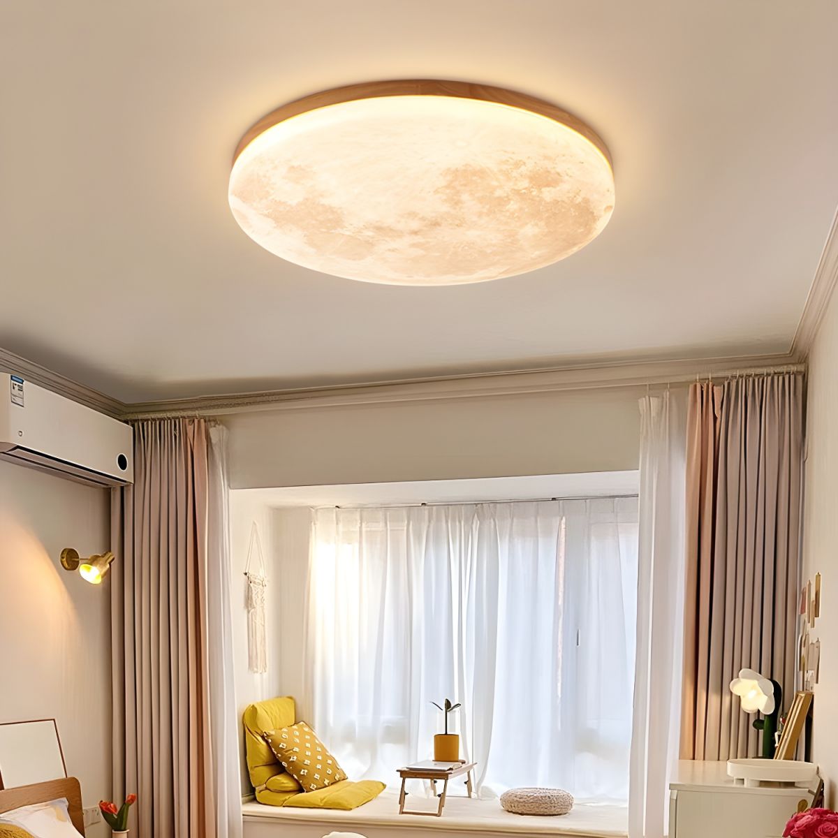 Art Deco Ronde LED Plafondlamp met Maanlicht Effect | Sfeervolle Verlichting voor Woonkamer – LunaDeco Ceiling Light