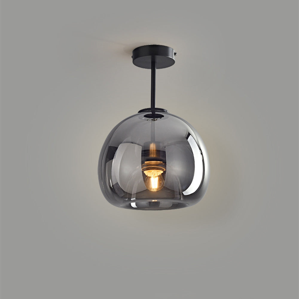 Retro Plafondlamp van Koper en Glas | Moderne Vintage Stijl voor Woonkamer of Hal – CopperGlow Ceiling Light