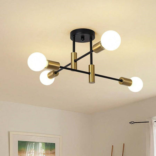 Moderne Zwarte Plafondlamp in Nordic Stijl | Minimalistisch Design voor Woonkamer of Hal – NordBlack Ceiling Light