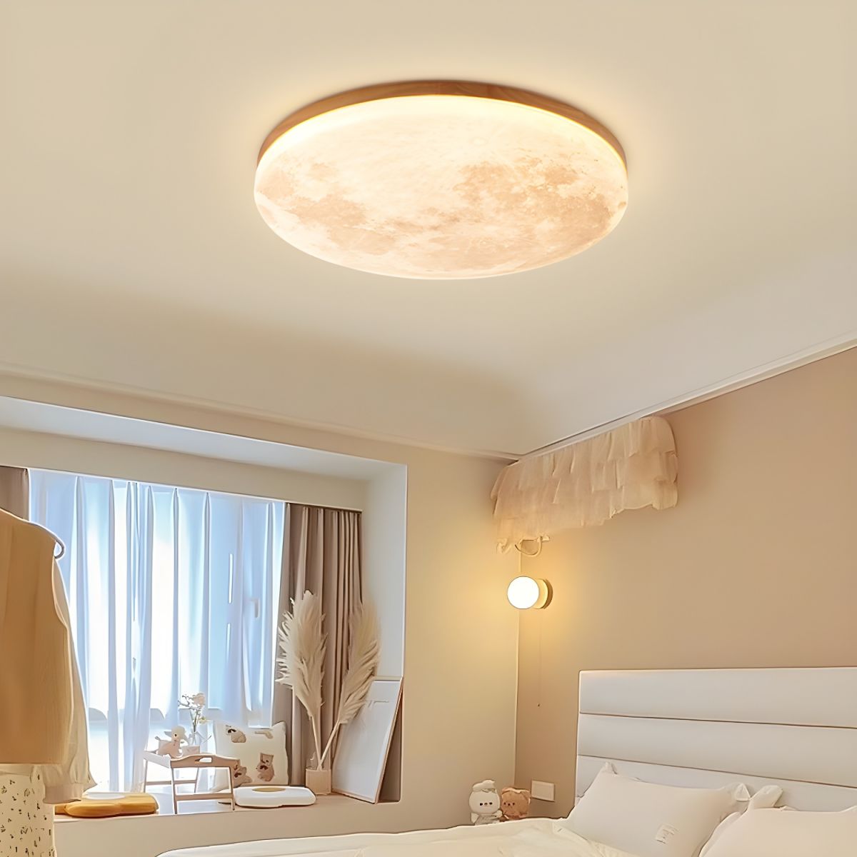 Art Deco Ronde LED Plafondlamp met Maanlicht Effect | Sfeervolle Verlichting voor Woonkamer – LunaDeco Ceiling Light