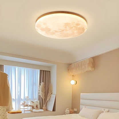 Art Deco Ronde LED Plafondlamp met Maanlicht Effect | Sfeervolle Verlichting voor Woonkamer – LunaDeco Ceiling Light