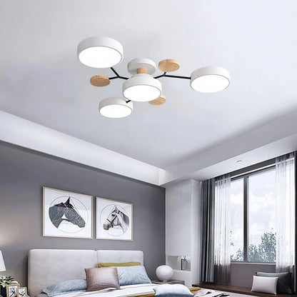 Moderne Ronde LED Plafondlamp van IJzer | Half-inbouw Designlamp voor Woonkamer of Eetkamer – IronHalo LED
