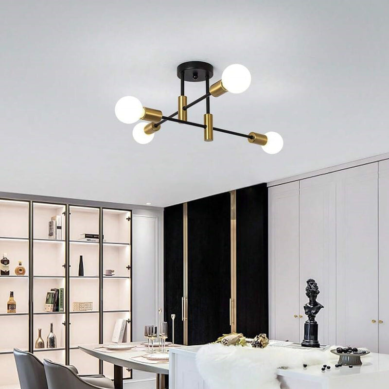 Moderne Zwarte Plafondlamp in Nordic Stijl | Minimalistisch Design voor Woonkamer of Hal – NordBlack Ceiling Light