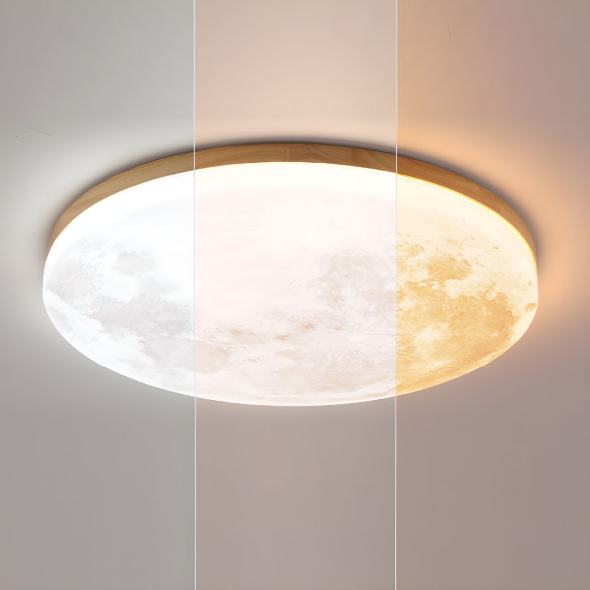Art Deco Ronde LED Plafondlamp met Maanlicht Effect | Sfeervolle Verlichting voor Woonkamer – LunaDeco Ceiling Light
