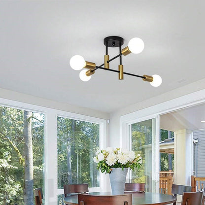 Moderne Zwarte Plafondlamp in Nordic Stijl | Minimalistisch Design voor Woonkamer of Hal – NordBlack Ceiling Light