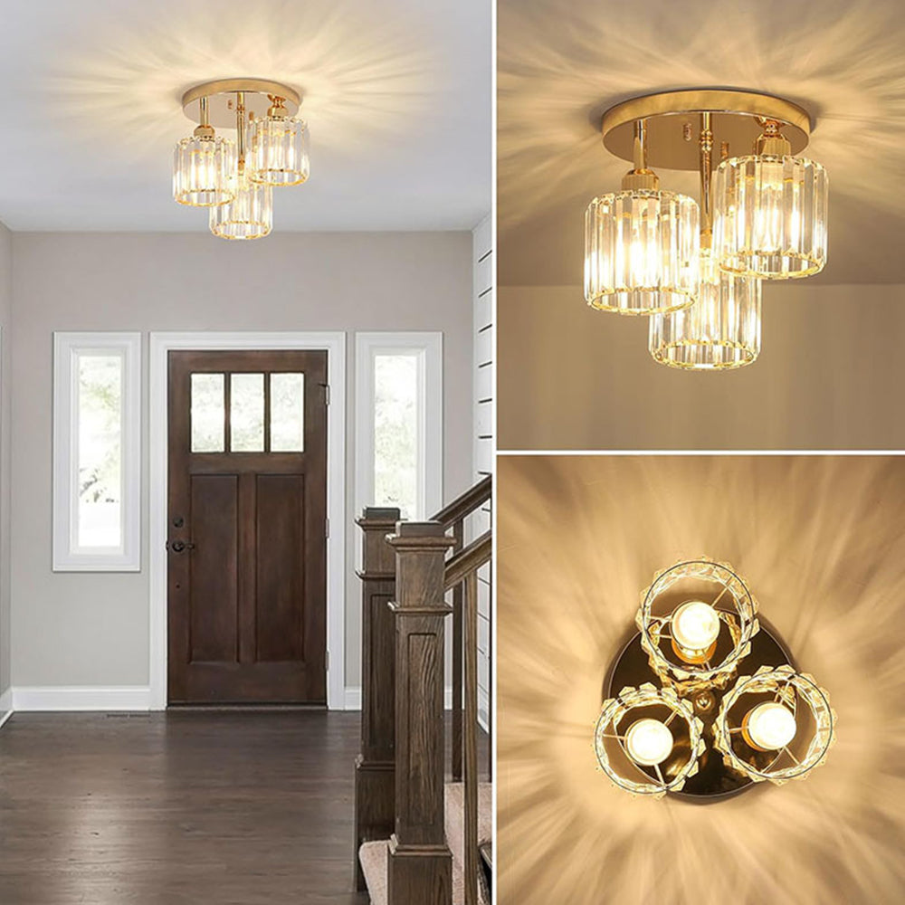 Moderne Kristallen Semi-Flush Plafondlamp | Sfeervolle LED Verlichting voor Slaapkamer – CrystalGlow Ceiling Light
