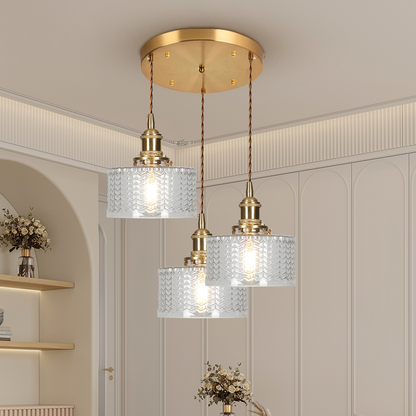 Vintage Cilindervormige Glazen Hanglamp | Elegante Retro Pendellamp voor Eettafel of Hal – GlassCyl Vintage