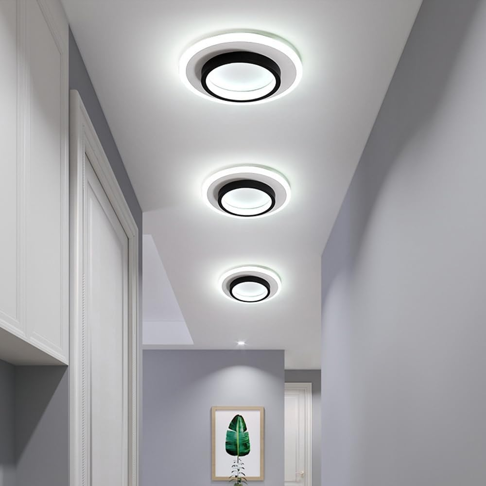 Ronde LED Plafondlamp voor Hal | Metalen & Acryl Designlamp voor Gang of Overloop – HaloPath LED
