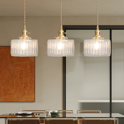 Vintage Cilindervormige Glazen Hanglamp | Elegante Retro Pendellamp voor Eettafel of Hal – GlassCyl Vintage