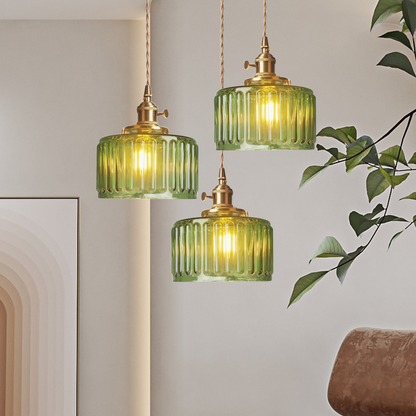 Vintage Cilindervormige Glazen Hanglamp | Elegante Retro Pendellamp voor Eettafel of Hal – GlassCyl Vintage
