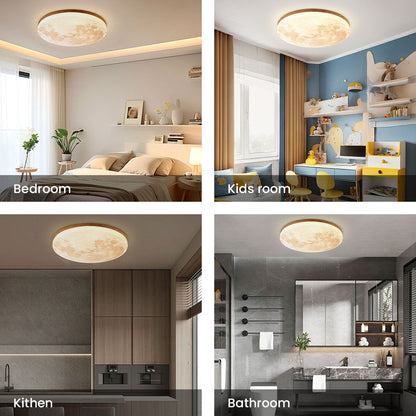 Minimalistische Ronde LED Plafondlamp | Maanachtig Design voor Slaapkamer of Woonkamer – MoonGlow Ceiling Light