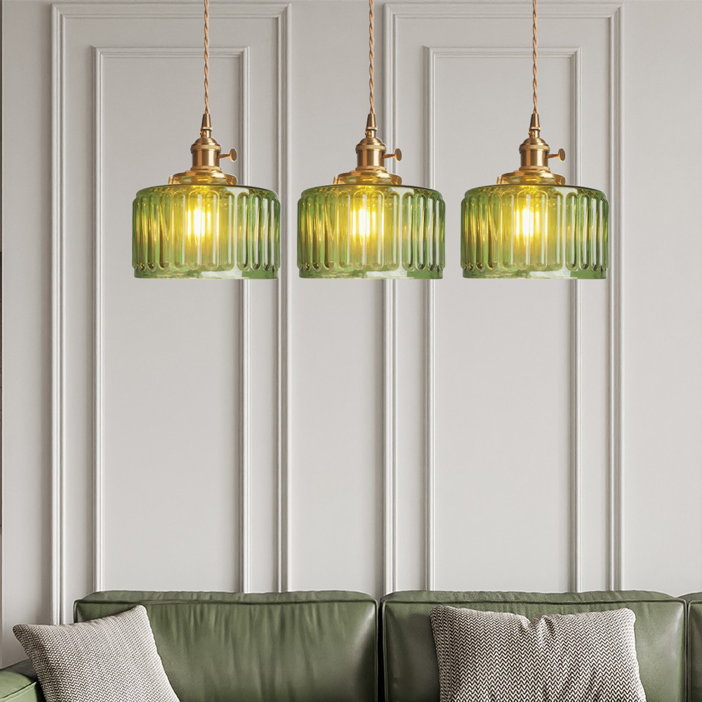 Vintage Cilindervormige Glazen Hanglamp | Elegante Retro Pendellamp voor Eettafel of Hal – GlassCyl Vintage