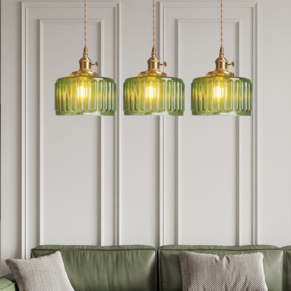 Vintage Cilindervormige Glazen Hanglamp | Elegante Retro Pendellamp voor Eettafel of Hal – GlassCyl Vintage