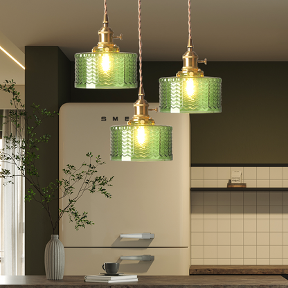 Vintage Cilindervormige Glazen Hanglamp | Elegante Retro Pendellamp voor Eettafel of Hal – GlassCyl Vintage