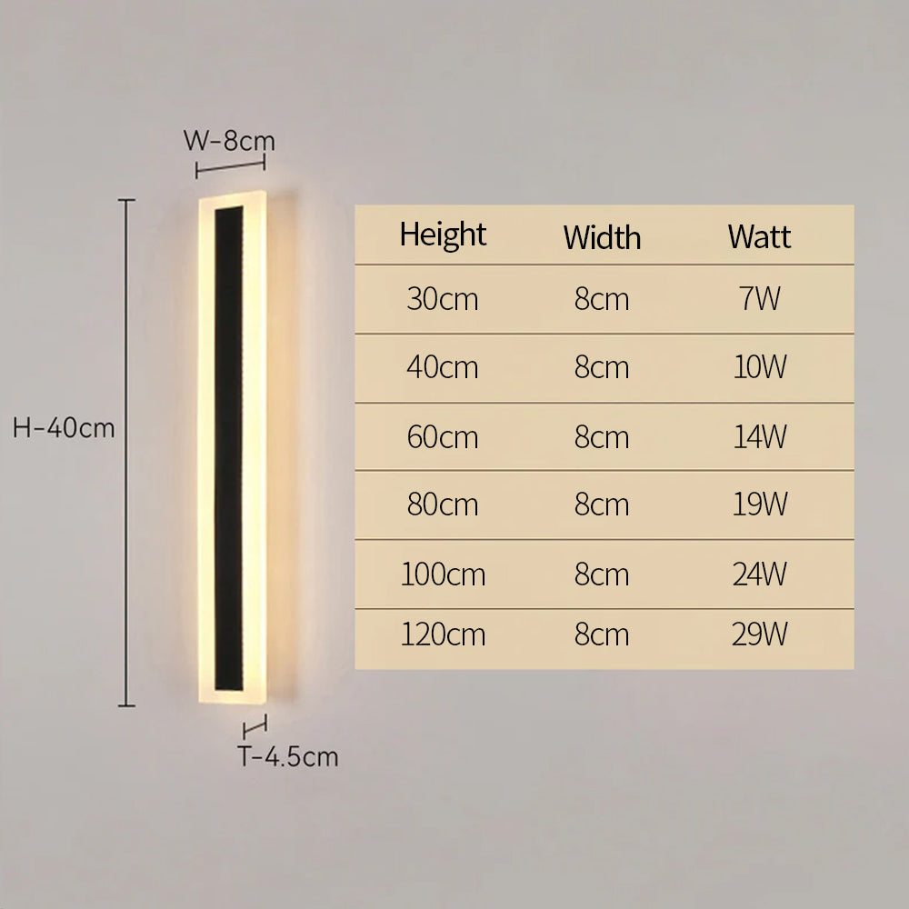 IP65 Zwarte LED Buitenlamp | Moderne Minimalistische Wandlamp van Acryl voor Tuin of Gevel – AcriGlow Outdoor