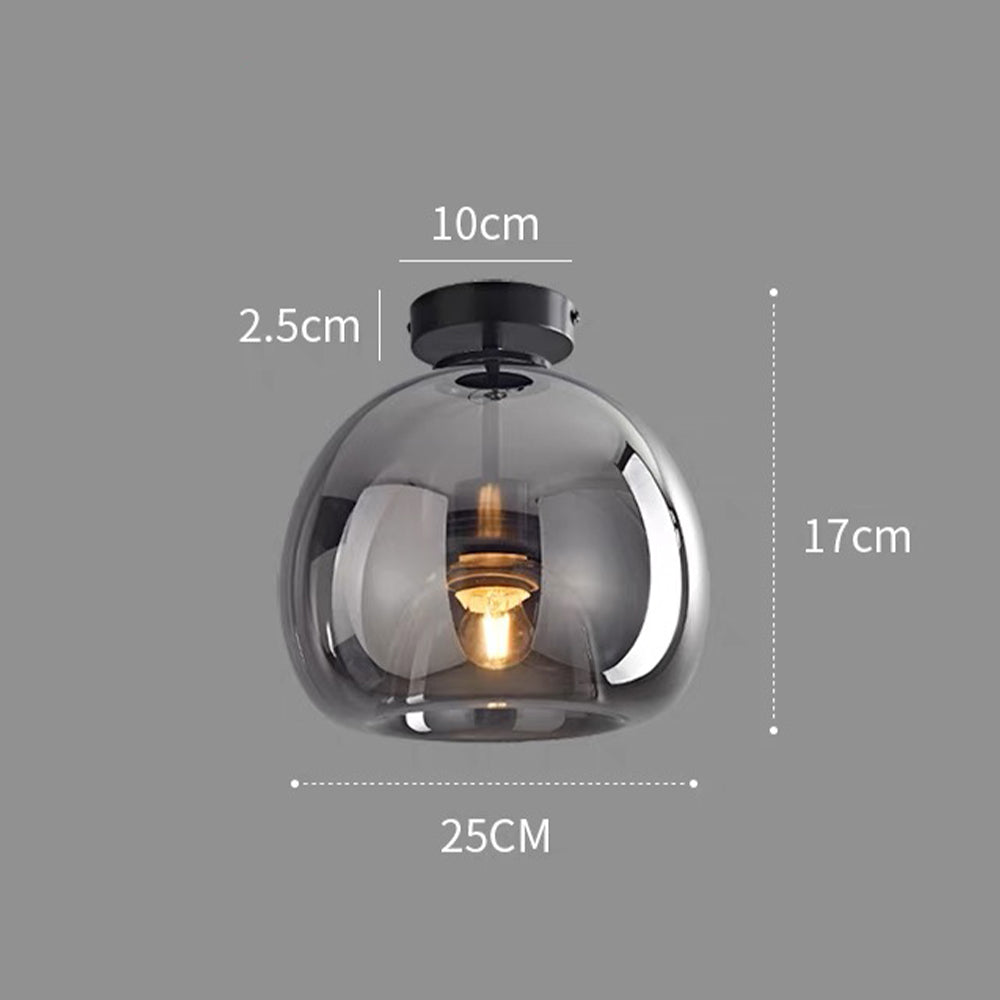 Set van 2 Moderne Koperkleurige Glazen Plafondlampen | Sfeervolle Verlichting voor Hal of Overloop – CopperGlow Duo