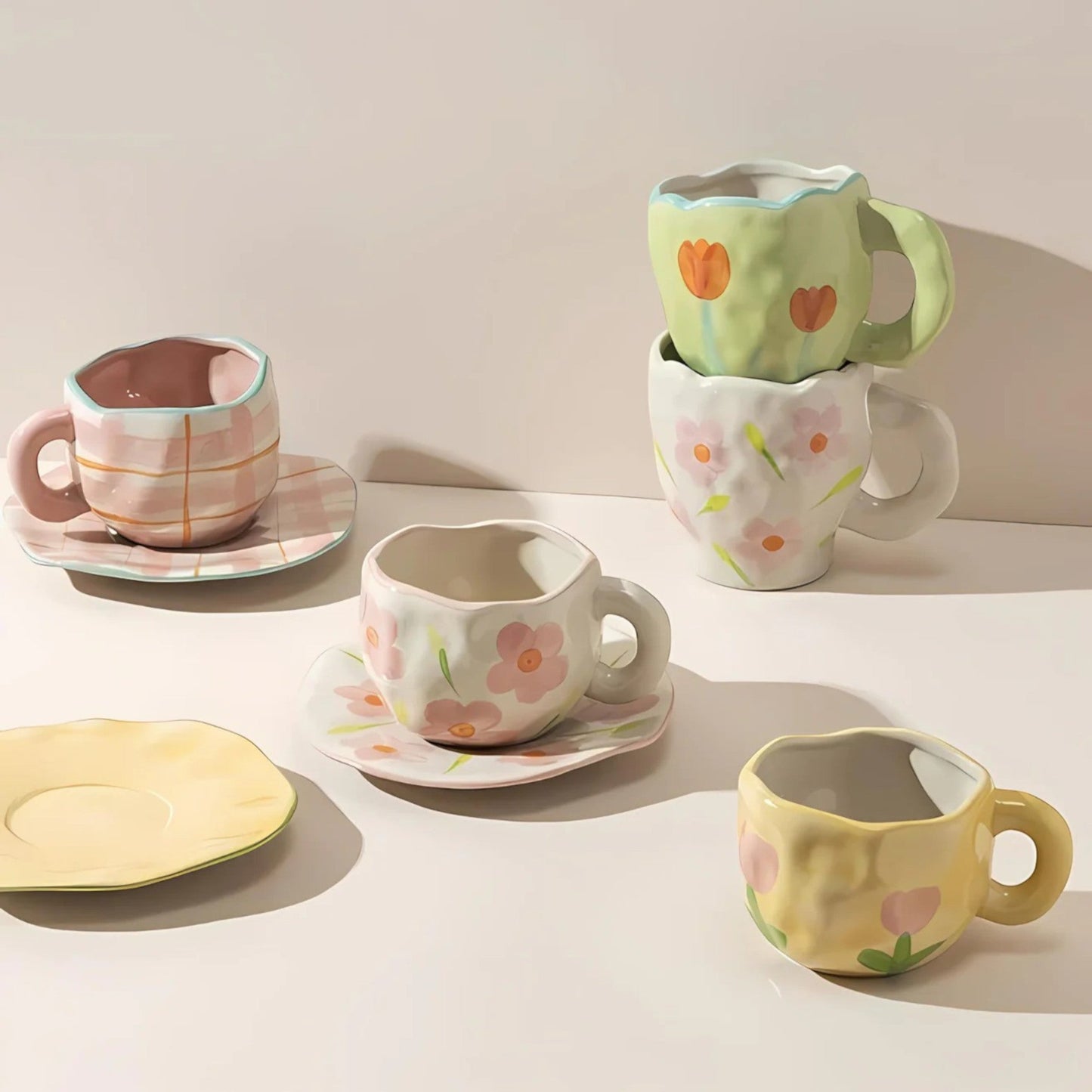 Ambachtelijke Keramische Beker met Elegant Design – The Crafted Mug