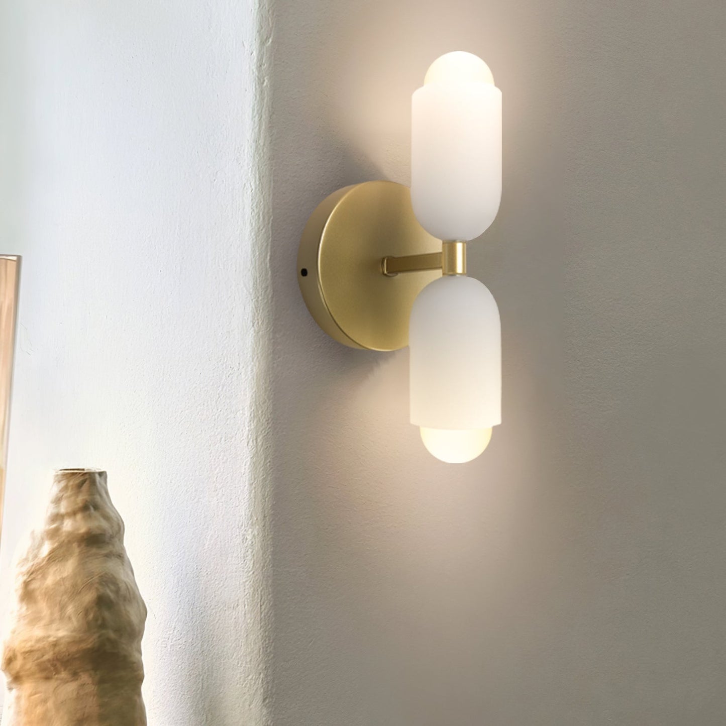 Moderne Dubbele Wandlamp | LED Up & Down Wall Sconce voor Slaapkamer, Hal of Woonkamer – DuoBeam Wall Light