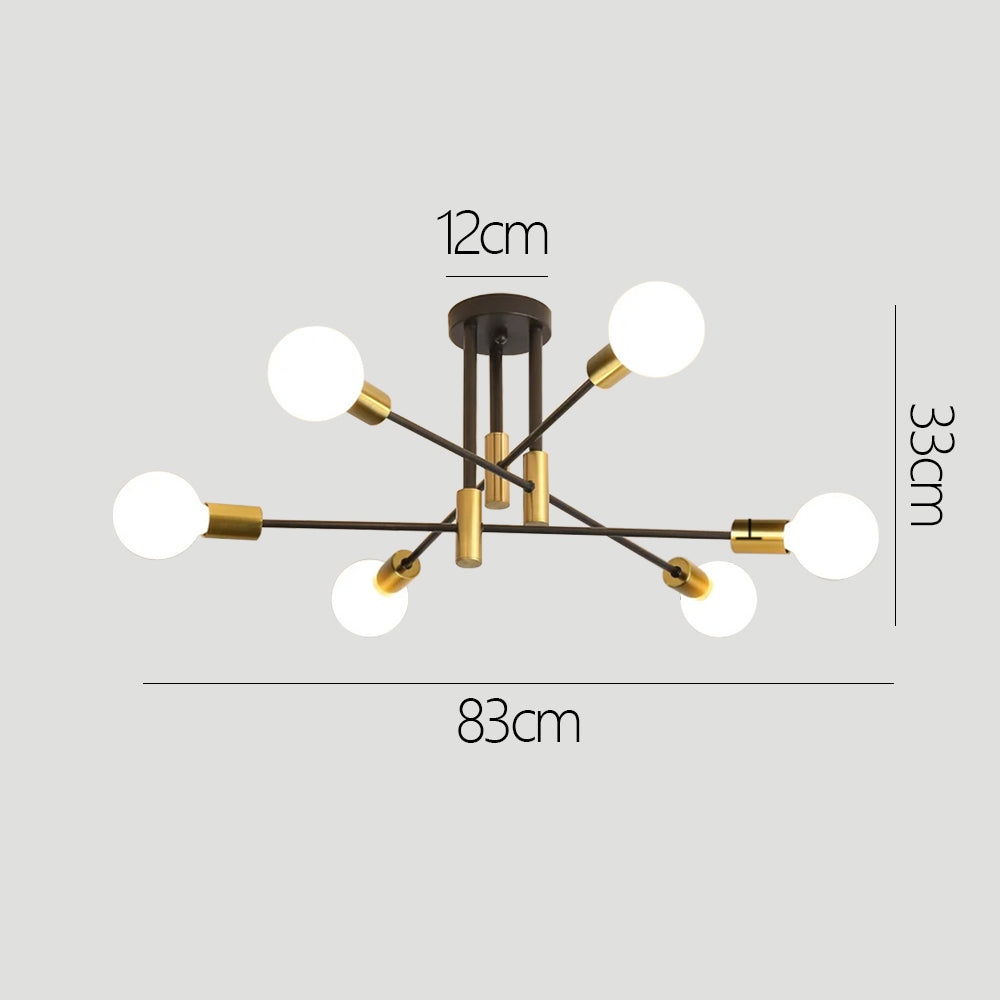 Moderne Zwarte Plafondlamp in Nordic Stijl | Minimalistisch Design voor Woonkamer of Hal – NordBlack Ceiling Light