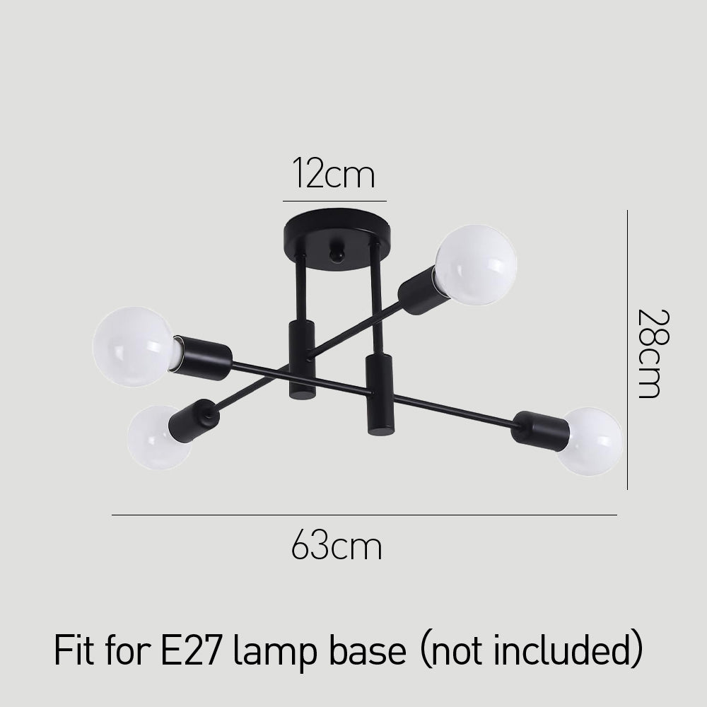 Moderne Zwarte Plafondlamp in Nordic Stijl | Minimalistisch Design voor Woonkamer of Hal – NordBlack Ceiling Light
