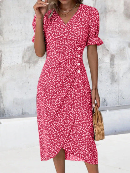 Bloemenprint Jurk met Korte Mouwen – Liora