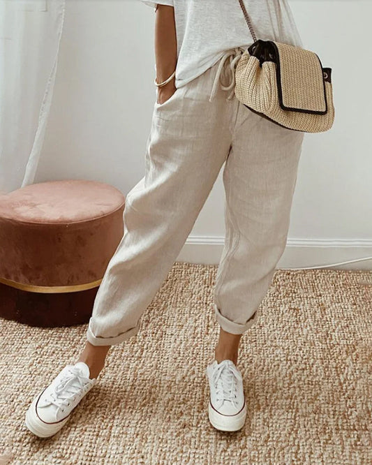Luxe Linnen Broek met Anti-Zweet Technologie – Lucy
