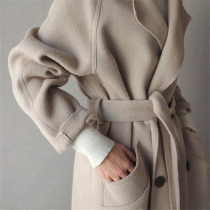 Lange Winterjas Met Dubbele Rij Knopen | Warm