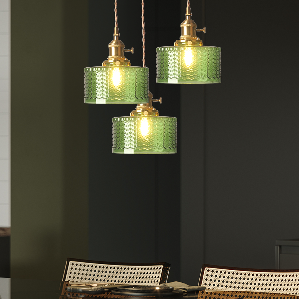 Vintage Cilindervormige Glazen Hanglamp | Elegante Retro Pendellamp voor Eettafel of Hal – GlassCyl Vintage