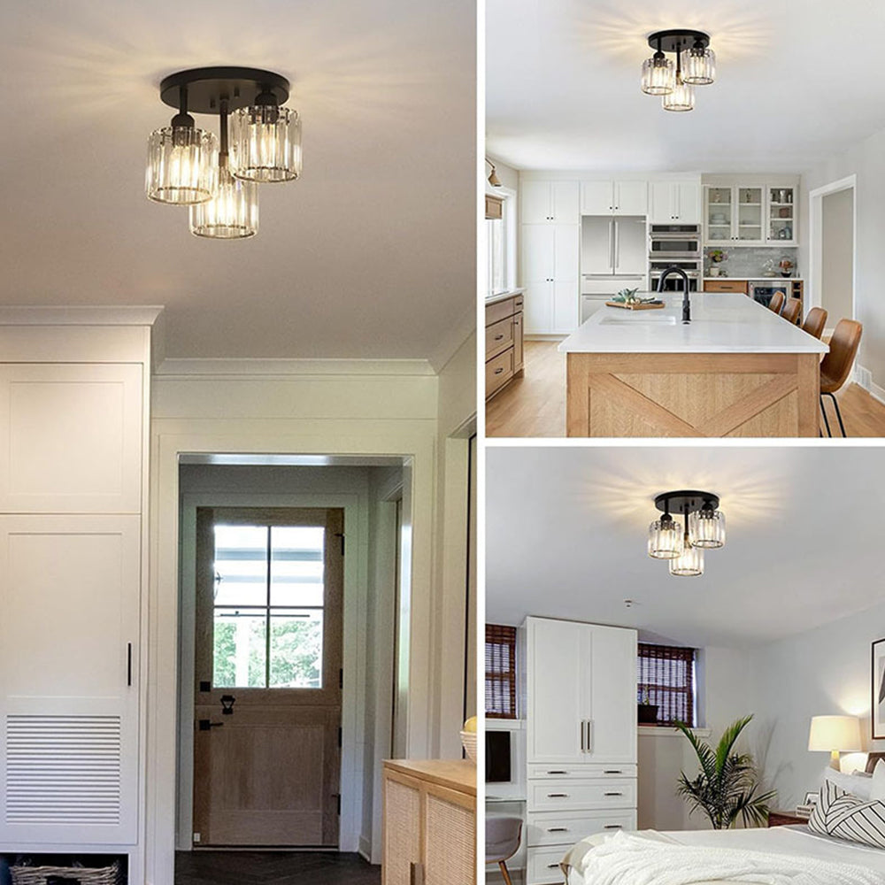 Moderne Kristallen Semi-Flush Plafondlamp | Sfeervolle LED Verlichting voor Slaapkamer – CrystalGlow Ceiling Light