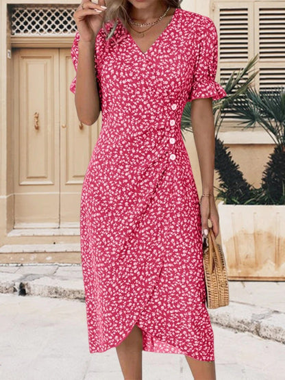 Bloemenprint Jurk met Korte Mouwen – Liora