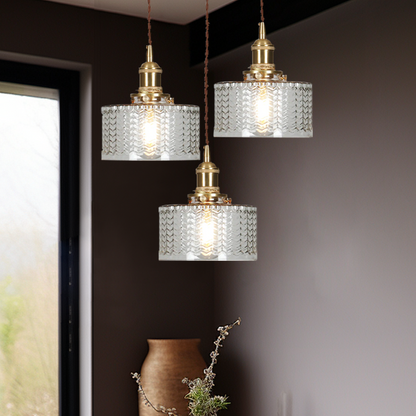 Vintage Cilindervormige Glazen Hanglamp | Elegante Retro Pendellamp voor Eettafel of Hal – GlassCyl Vintage