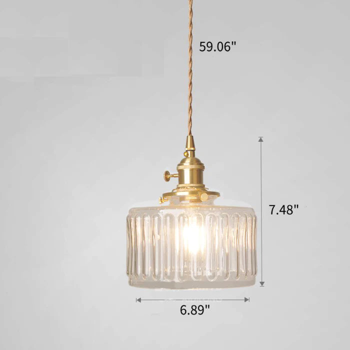 Vintage Cilindervormige Glazen Hanglamp | Elegante Retro Pendellamp voor Eettafel of Hal – GlassCyl Vintage