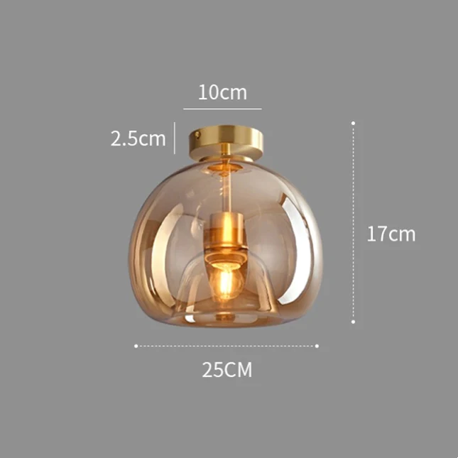 Set van 2 Moderne Koperkleurige Glazen Plafondlampen | Sfeervolle Verlichting voor Hal of Overloop – CopperGlow Duo