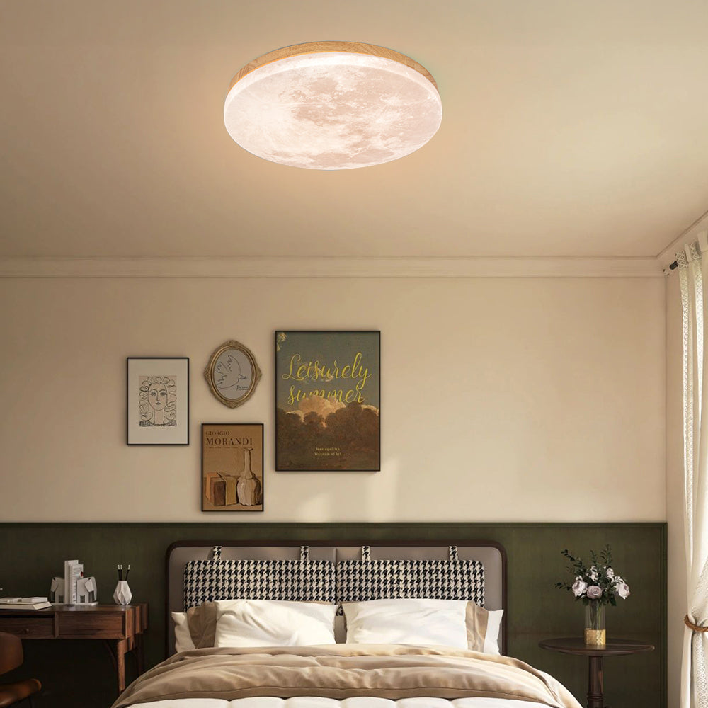 Art Deco Ronde LED Plafondlamp met Maanlicht Effect | Sfeervolle Verlichting voor Woonkamer – LunaDeco Ceiling Light
