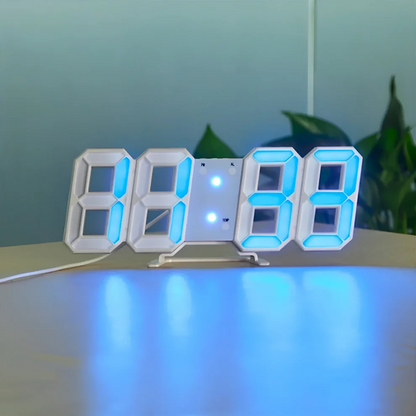 Moderne 3D LED Digitale Wandklok | Grote Dimbare Klok met Tijd-, Datum- en Temperatuurweergave – TimeView 3D