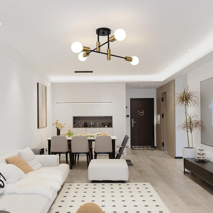 Moderne Zwarte Plafondlamp in Nordic Stijl | Minimalistisch Design voor Woonkamer of Hal – NordBlack Ceiling Light