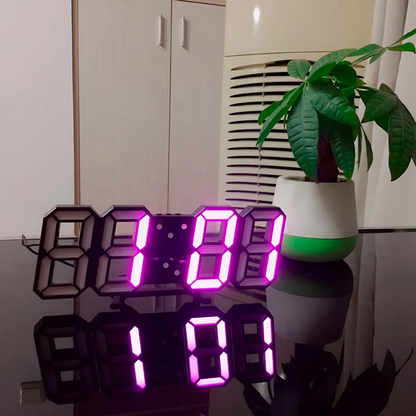 Moderne 3D LED Digitale Wandklok | Grote Dimbare Klok met Tijd-, Datum- en Temperatuurweergave – TimeView 3D