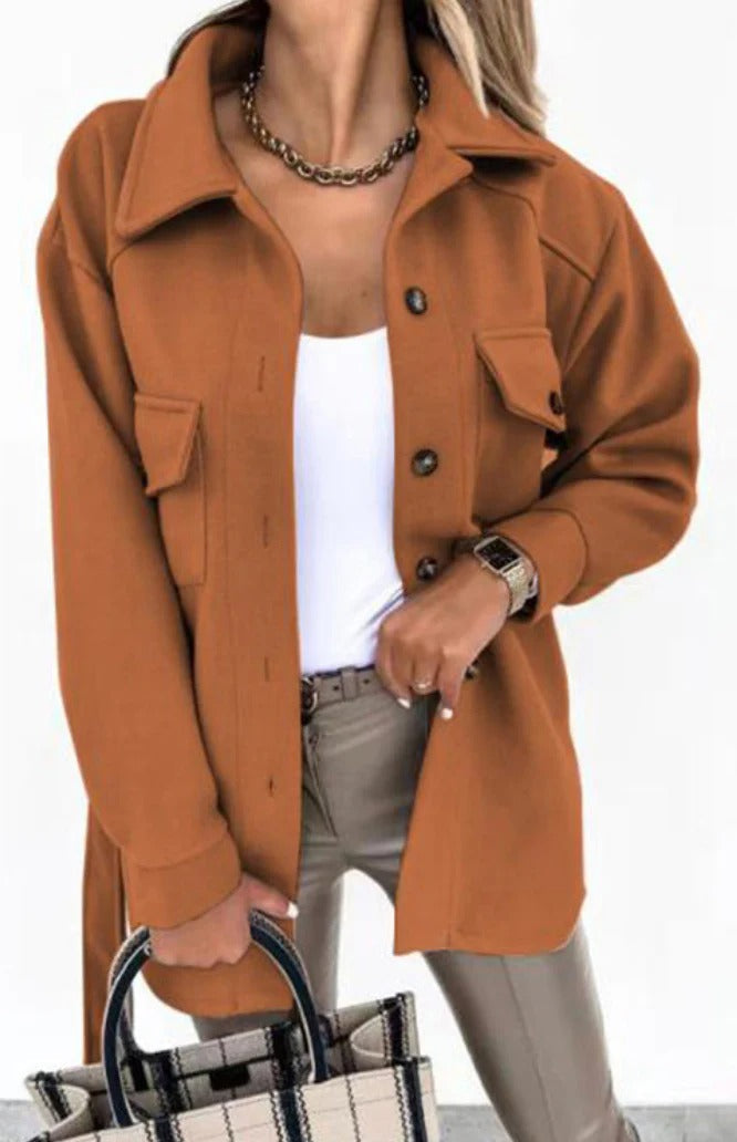Stijlvolle Jas Met Knoopsluiting | Oversized