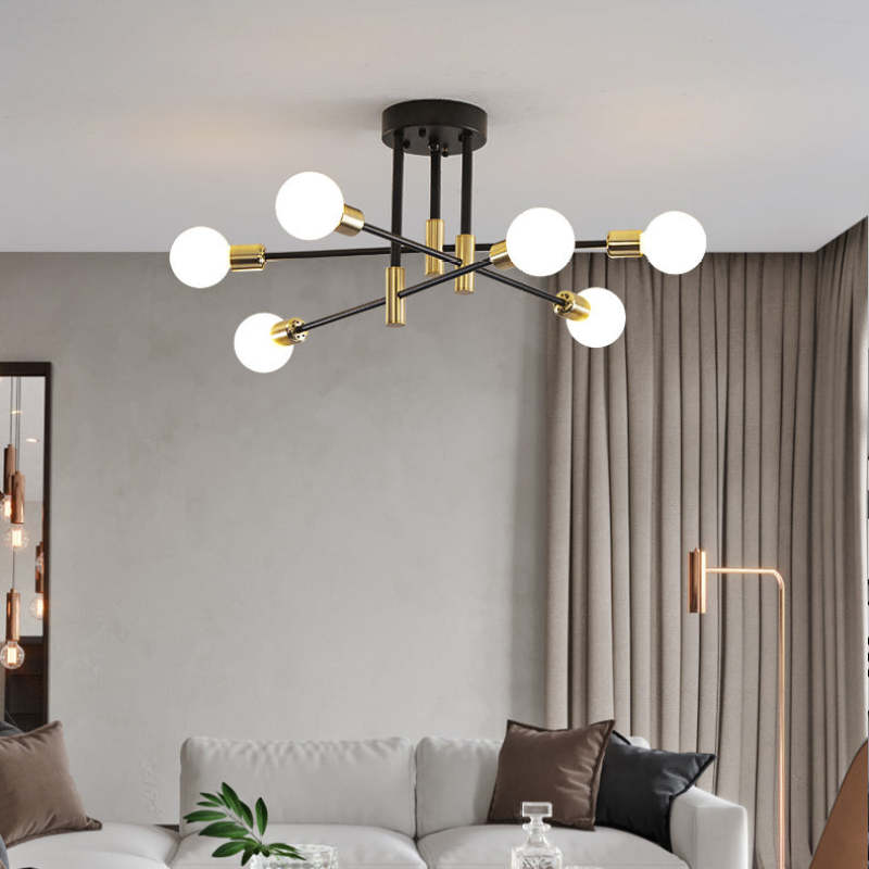 Moderne Zwarte Plafondlamp in Nordic Stijl | Minimalistisch Design voor Woonkamer of Hal – NordBlack Ceiling Light